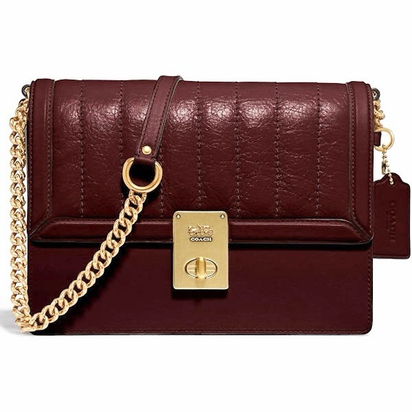 Coach Hutton Convertible Shoulder Crossbody Bag in Burgundy - Picture 1 of 10